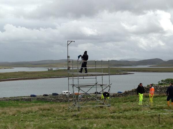 sandratjolle's tweet image. Building the camera tower at Calanais standing stones for Midsummer Live tomorrow evening #bbcmidsummer