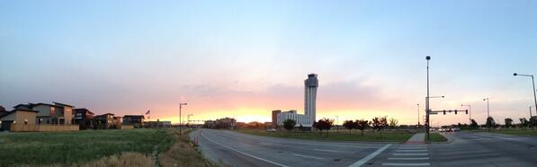 MileHightheGrey's tweet image. Another panorama of the @StapletonDenver @StapletonTower sunset. #cowx #LimeGulchFire @9NEWS @MattMakens247Wx @spann