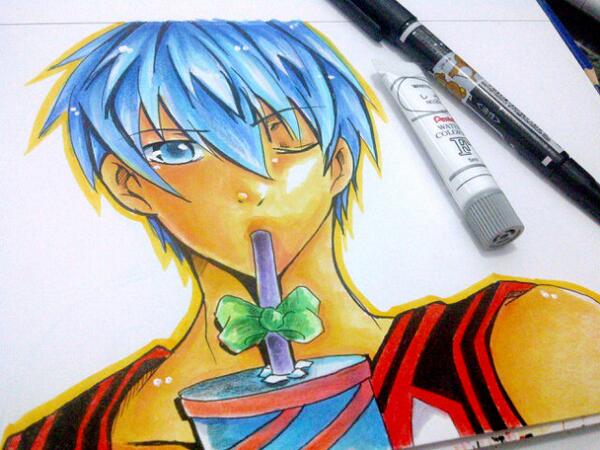 <a href="/otaku_quotes/">／人◕ ‿‿ ◕人＼</a> Kuroko Tetsuya and his ... Milkshake? #ShareFanart
