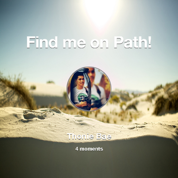 thoniebae's tweet photo. Find me on #Path now! Go to: http://t.co/Du4Me0d0N0! #thepersonalnetwork http://t.co/sdQLBDemWn