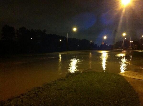 SparkPoodle's tweet photo. A little too close to home for my liking. “Lower Macleod trail has become a river next to the Saddledome #yycflood" http://t.co/eCe1c2NZMQ