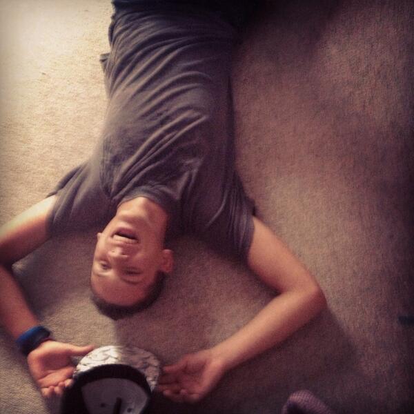 Nate after falling out of a chair. I don't even know how but I love him anyway.😂 #epicfailmoments
