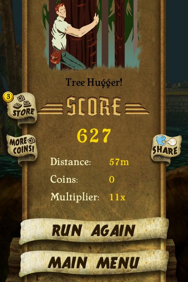 mollybermea's tweet photo. I got 627 points while escaping from demon monkeys. Beat that! http://t.co/R8Age3Q3R3 #TempleRun http://t.co/liZNrooXWU