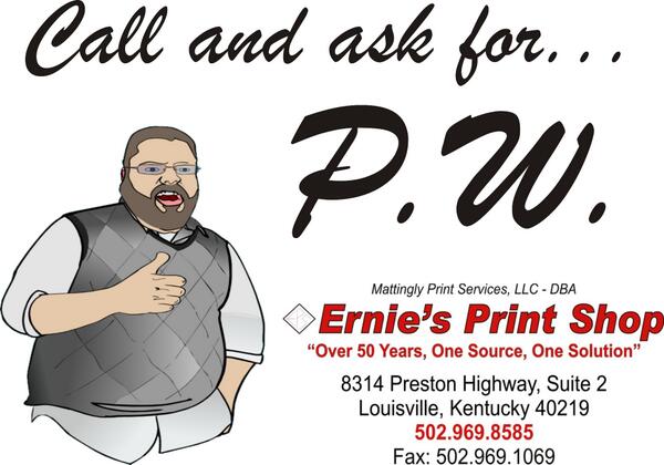 ErniesPrintShop's tweet photo. Meet our new guy @MichaelPWLewis give him a call if you need anything! http://t.co/Oi8dc8Q6cp
