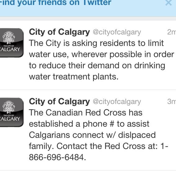DeRidds's tweet photo. Limit my water use? I've got my bathtub and every pot I own filled with water. Thanks to @silvss #yycflood http://t.co/DmhdHDHNyz