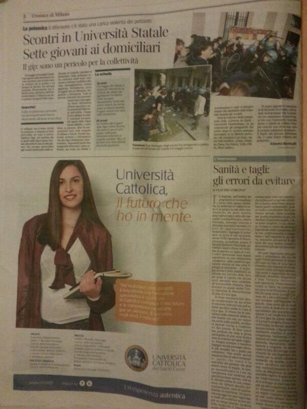 PieBongio's tweet photo. Pubblicità.Trova le differenze tra @unimi e @unicatt. @LorenzoRoesel @Francesco_Magni http://t.co/6rwSx9jasq