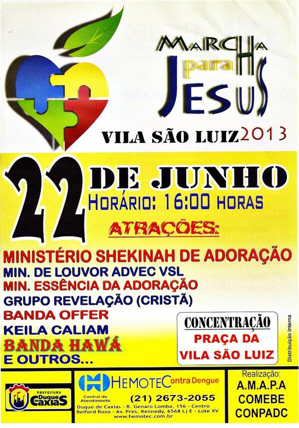 Advec_vsl's tweet photo. #marchaparajesus2013 Vila São Luiz,concentração praça da Vila ás 16:00h. http://t.co/rHJgqNH1ak
