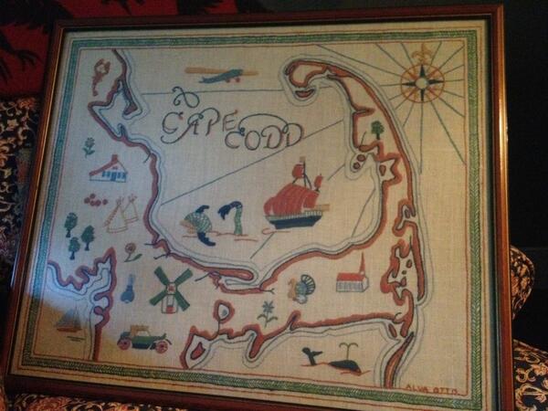 LisaHilderbrand's tweet image. found perfect antique needlework. can't wait for vacation @OceanEdgeResort #oldcapecod #sanddunes #saltyair #brewsta