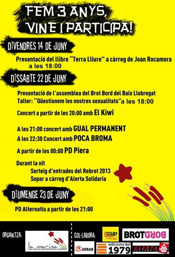 Aquesta nit ens trobareu fent entrepans al tercer aniversari del casal de l'hospi