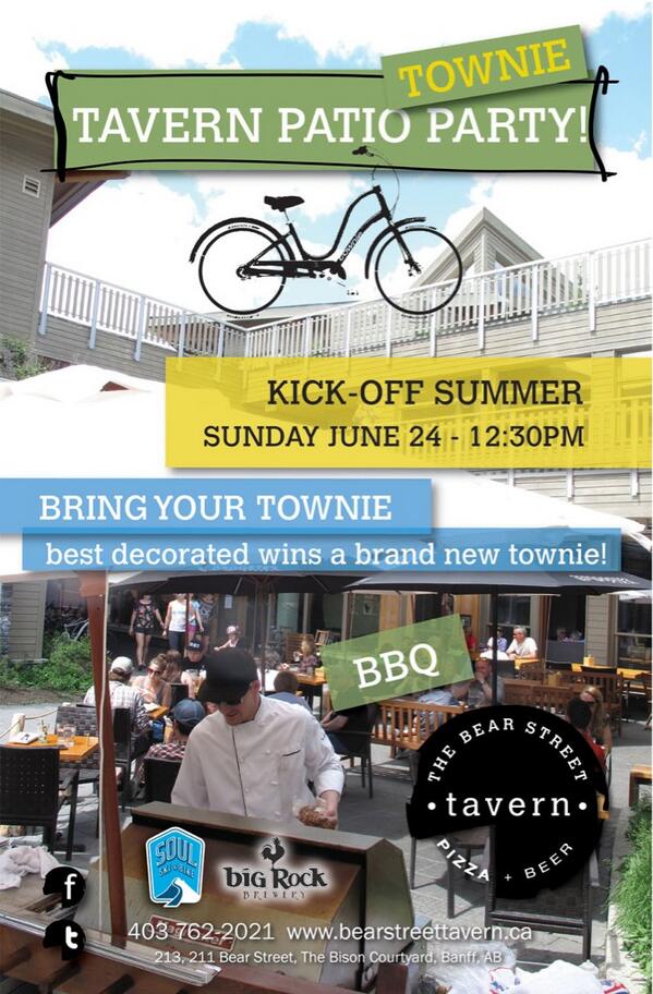 I want to win! Going to be fun! "<a href="/Bearsttavern/">Bear Street Tavern</a>: We are having a Summer kick-off party tomorrow! Win a townie bike! ”