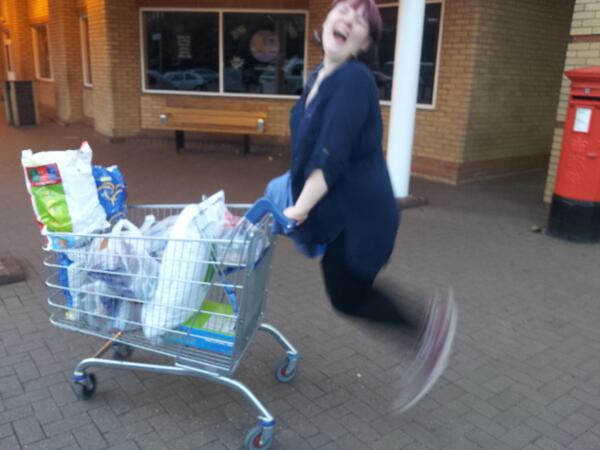 LauraGoldup's tweet image. Excitement for @LuciGoldup  outside tesco
