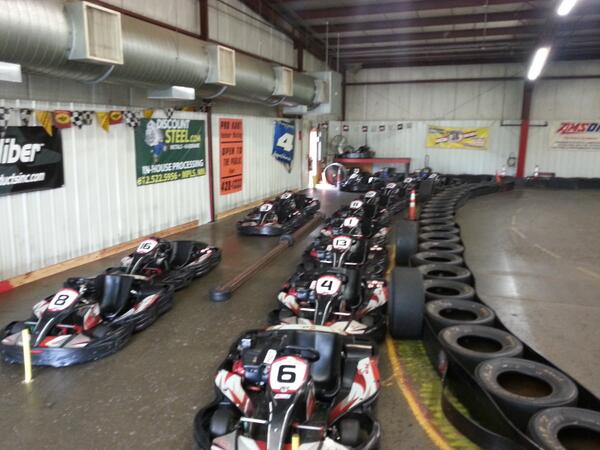 Lots of karts just waiting to be raced! Open racing until 11pm tonight.