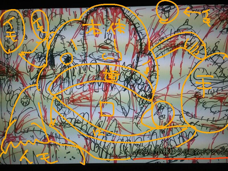 たなか 進撃のエンドカードで小林画伯 サシャ役 がでたんだけど サシャと芋 つまりこういうことなんだろうか わからん Http T Co Klj9rbzcu4 Twitter