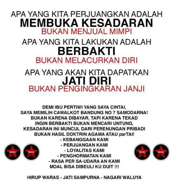 ___ibay's tweet photo. Mantabs kang . . ."@manjasad: demi Ibu Pertiwi yang saya cintai #SalamPacantel #BDRZ7 cc : @Budi_dalton @Puseur_bumi http://t.co/W3nUDkvvIg"