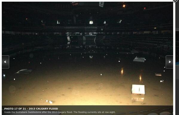 Matt_Lyall18's tweet photo. 14 or 15 rows flooded in the saddle dome #calgary #saddledome http://t.co/CIHoYPTZup