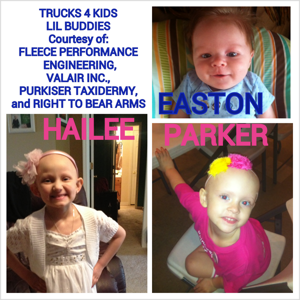Meet the TRUCKS 4 KIDS Lil Buddies.  These children and their families will benefit 100% from generous donations.