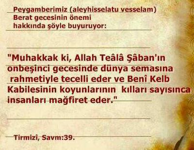 PAYLAŞALIM lütfen...
Çok önemli...
Berat gecesinin önemi...

Berat Kandiliniz Mübarek Olsun
Hayırlı Kandiller
.