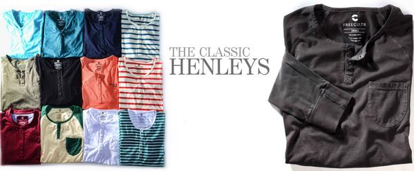 FREECULTR Offers the largest the collection of Henleys…No Kidding… Get them here: bit.ly/12WHw73