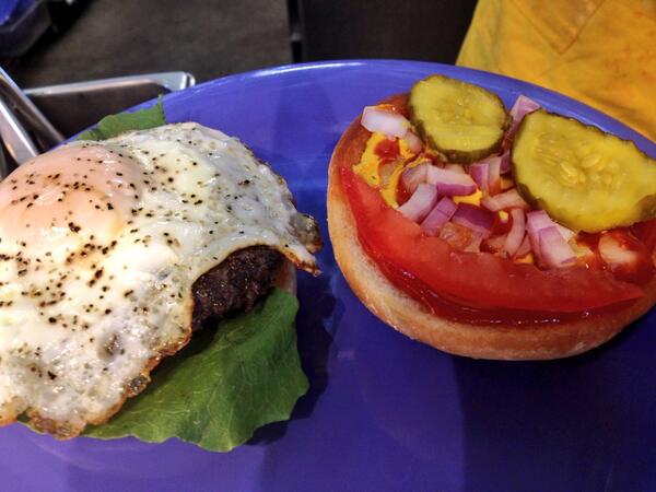 KitchenLittleOh's tweet image. Bison Steak &amp;amp; Egg Burger (add bacon if you like).