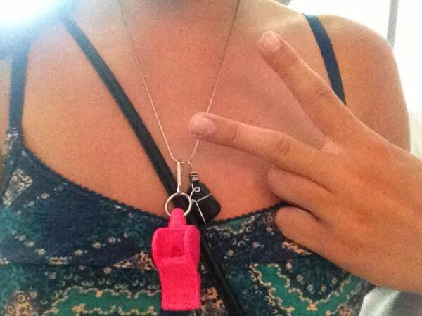 SarahGiaco's tweet photo. A necessity for hittin up the barcelona clubs #whistleblower #thatsme #trendy #alltherage #peacesign http://t.co/6tHF7LtVFp