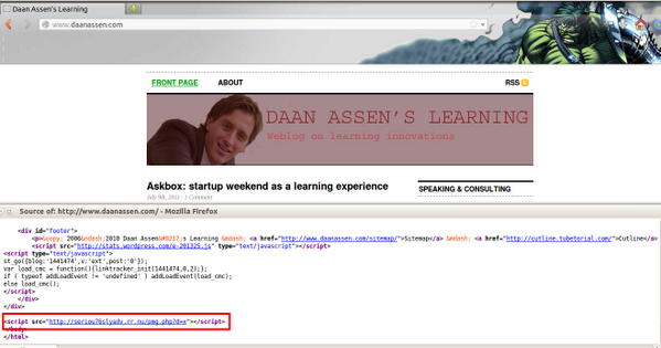 Hulk_Crusader's tweet photo. @DaanAssen Your site (h00p://www.daanassen.com) is being used to distribute malware. #MalwareMustDie http://t.co/Tt7QXAhHKf