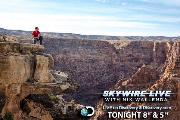 Discovery's tweet image. RT if you're watching #Skywire Live with @NikWallenda