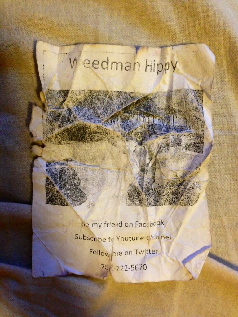 Weedman Hippy also wants friends on Facebook! He gave me this flyer. Check out his music! :D #pobresito http://t.co/YIxEbMEXGu