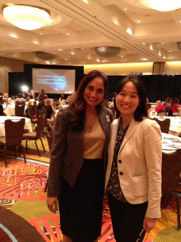 caroline's tweet photo. nice jacket @padmasree ^_~ “@osgCisco: Always a pleasure to meet up with @Padmasree #CiscoEWN @CiscoLive http://t.co/PSCcfNrryY” #clus13