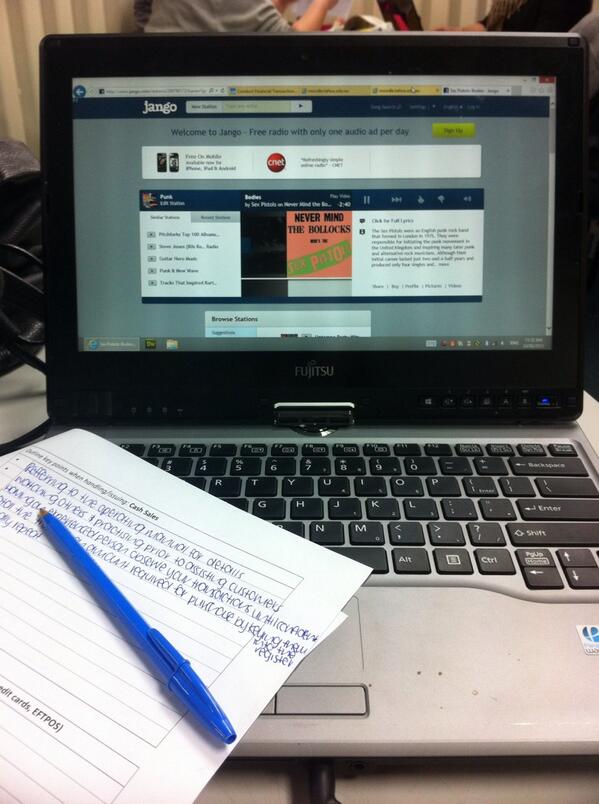 Listening to The Sex Pistols while doing my Tafe work 👍😍