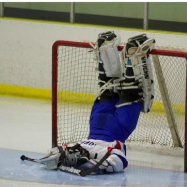 Image result for hockey goalie upside down