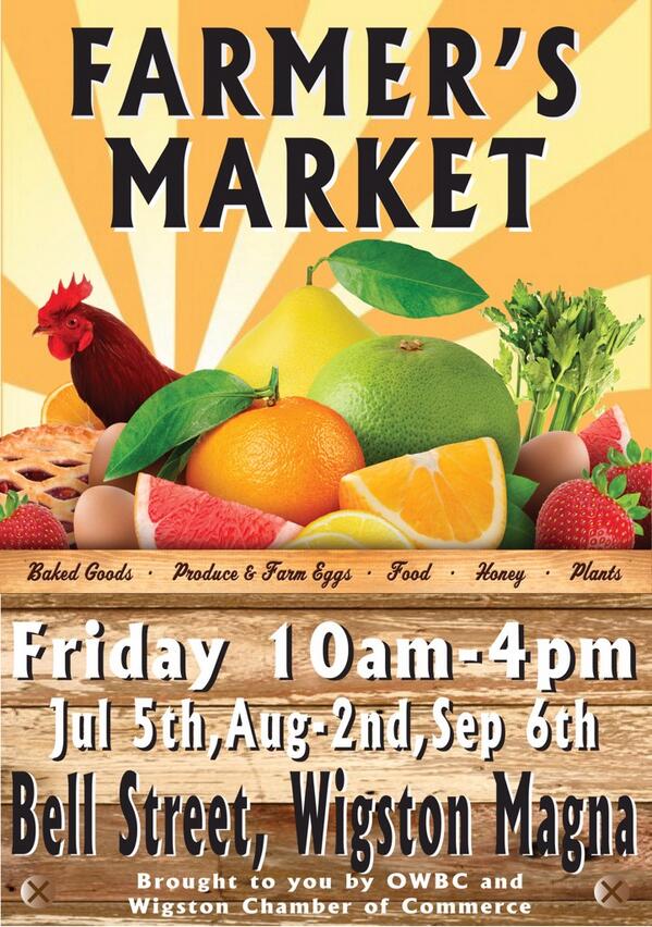 Coming Soon to Wigston Town Centre
A Farmers Market
