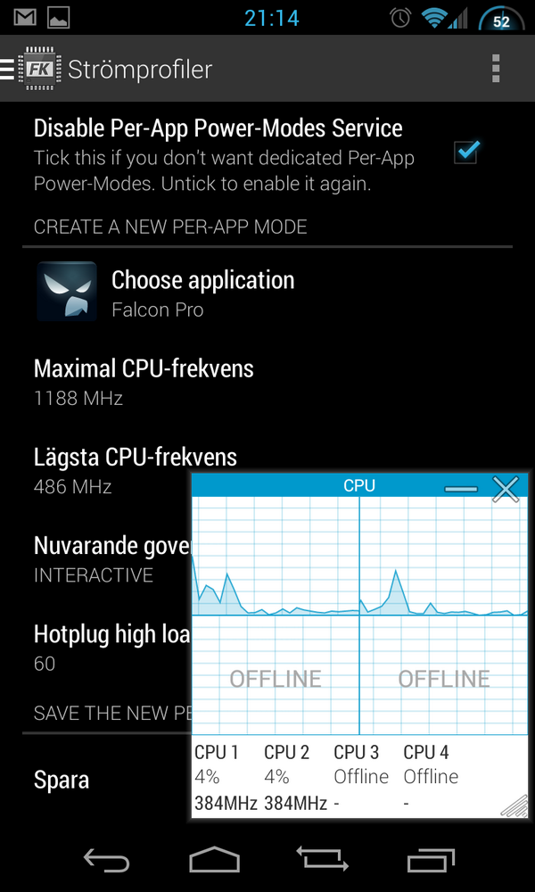 SpetsoSlut's tweet image. För jävla häftigt att kunna ställa in olika parametrar för olika appar #francokernel