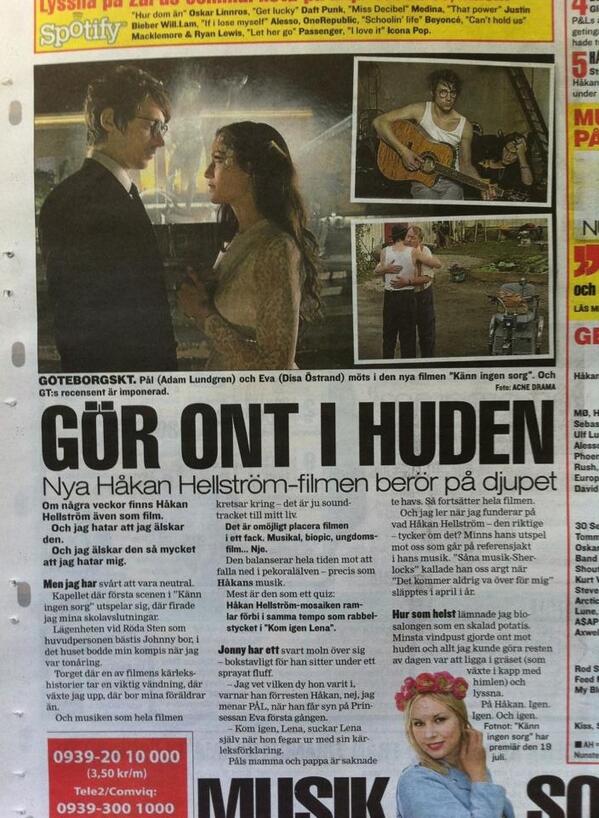 knochen2's tweet image. Jag älskar när de hyllar vår film! Precis såhär är den! #känningensorg #håkanhellström