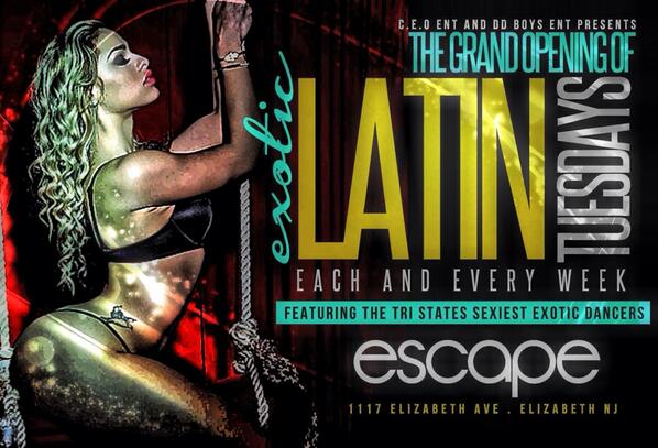 Tomorrow night <a href="/Escape_MensClub/">ESCAPES- THE BIG E</a> Latin night