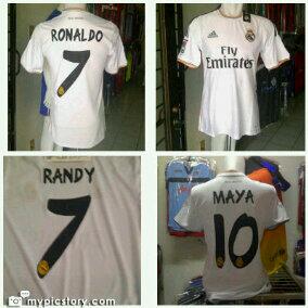 Jersey madrid home official beserta namesetnya yg official, nameset +65rbu kualitas dijamin sesuai sama yg asli :)