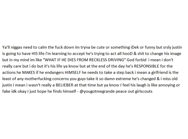 HoldUpJustin's tweet photo. "@YouGotMeGrande: &amp; with this im offline x http://t.co/wcfHFg3EGC"