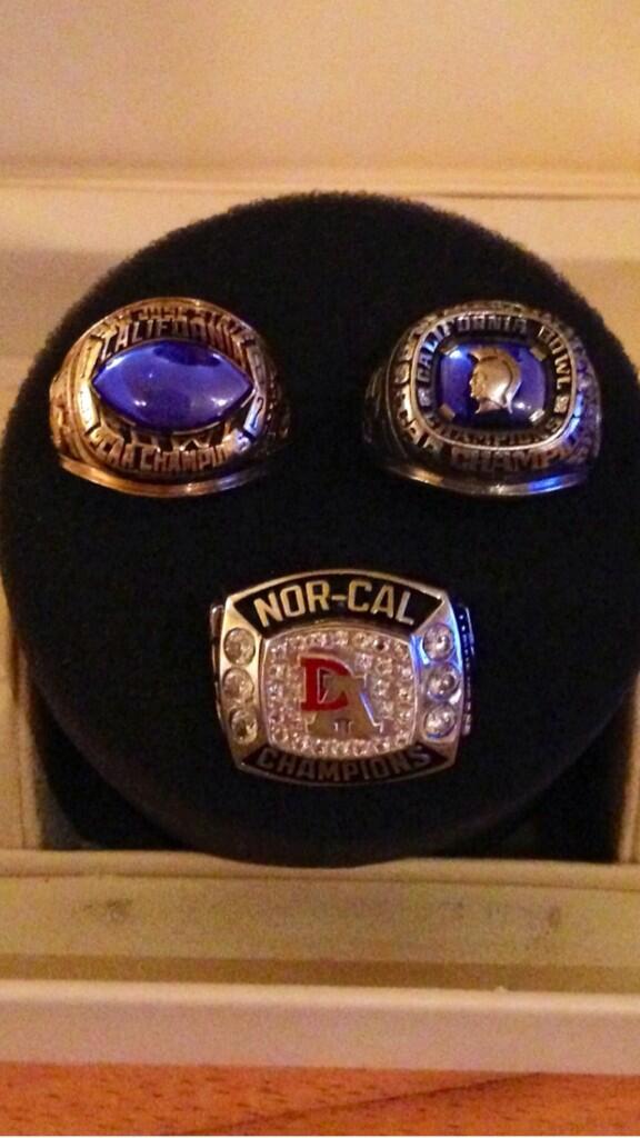 My Championship Rings!  Two as a player and one as a coach.  Pretty lucky guy!