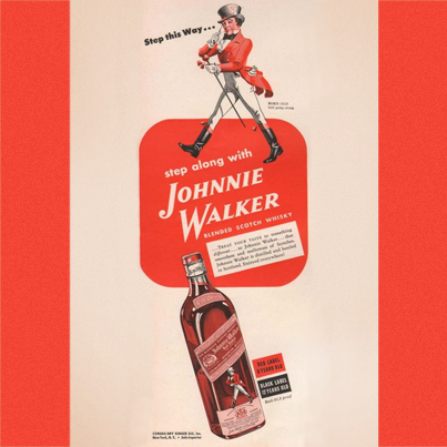 KeepWalkingSA's tweet photo. This #vintagead dates back to 1942, when only two blends were available in SA: JOHNNIE WALKER RED and BLACK LABEL. http://t.co/e9MiSvWXN2