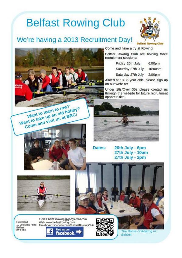 BelfastRowing's tweet image. Calling all aspiring rowers! 2013 #Learn2Row is nearly here! Come and Try sessions on 26th/27th July!