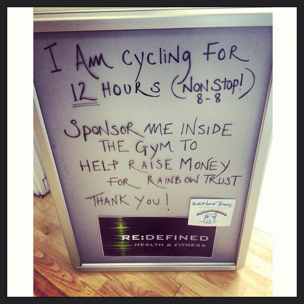 RedefinedFIT1's tweet image. Who's coming in to support Naomi with her 12 hour cycling tomorrow?