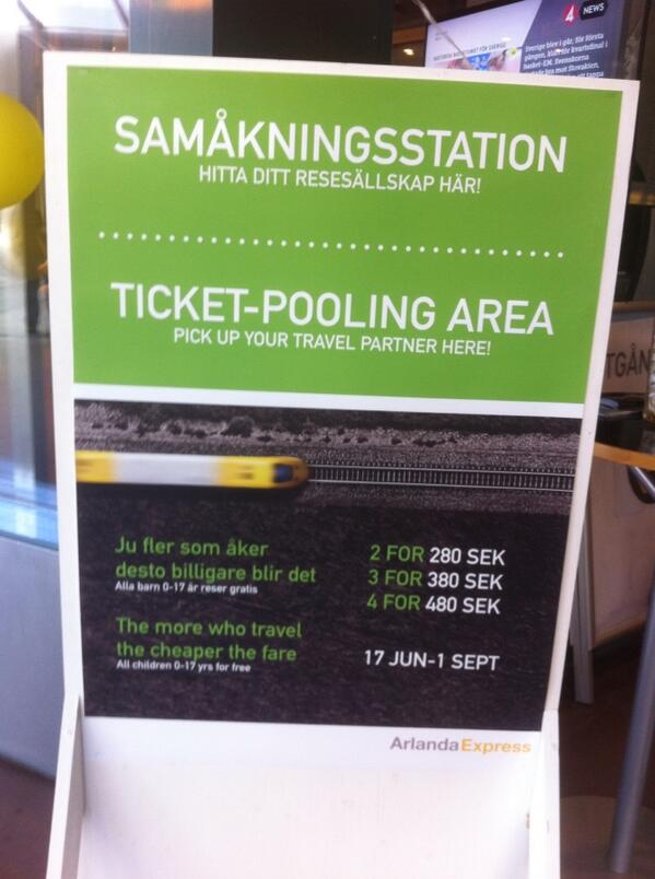 Innovativt och bra för resenärerna. Bra gjort #arlandaexpress vid #jernhusen stockholms centralstation