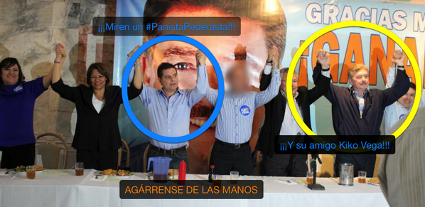 tellezcarrasco's tweet photo. Es una pena que uno se tope con esta foto donde sale @KIKOVEGA_ de la mano de Rubén Alanís el #PanistaPederasta http://t.co/4JqdxK367O