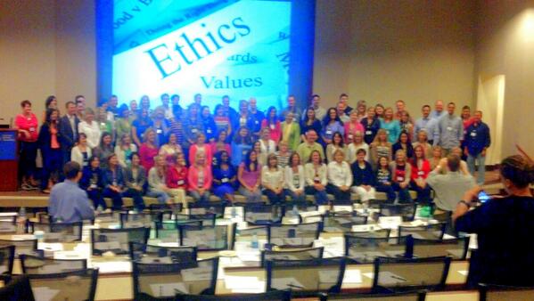 caseface82's tweet photo. RT @twendhausen: As #sbmm13 draws to a close, Year 1 students pose for a class photo. Here's your #sbmm14 class! http://t.co/WOSb9WOWJk
