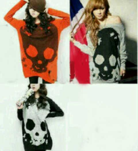 NextOnShop's tweet image. Skull color knit (oren) IDR 55