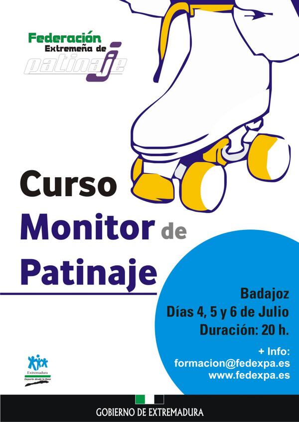 Curso Monitor Básico de Patinaje del 4 al 6 de julio.....más info en fedexpa.es