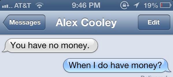 joshsorbe's tweet image. Wow @AlexLCooley knows me so well. #BrokeKidProblems