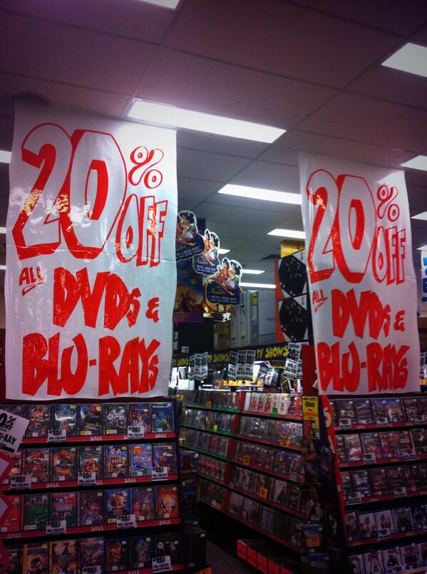 20% off #DVD's &amp; #Blu Ray inc Music DVD's in store from today until Sunday Great time to stock up on your collection
