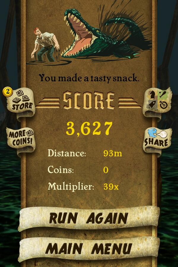 jlwitkowski's tweet image. I got 3,627 points while escaping from demon monkeys. Beat that! bit.ly/TempleRunGame #TempleRunj