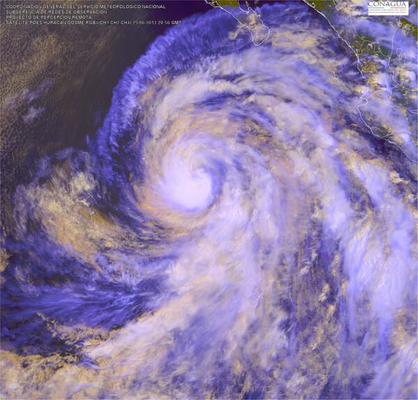 Imagen del día del #SMN Huracán #Cosme al Suroeste de las costas de Jalisco