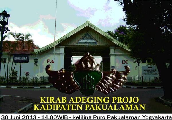DonnyKekayon's tweet photo. @stupacommunity Saksikan KIRAB PAKUALAMAN 30/06/13 14.00wib keliling PuroPakualaman #Jogja http://t.co/wfHWjYyrLv http://t.co/FKrFPhkIMM